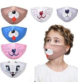 img 4 attached to 🐱 Cat-Lover's Delight: Reusable, Adjustable Face Cloth Mask for Kids - Breathable & Washable Dust Masks for Girls and Boys