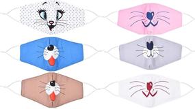img 3 attached to 🐱 Cat-Lover's Delight: Reusable, Adjustable Face Cloth Mask for Kids - Breathable & Washable Dust Masks for Girls and Boys