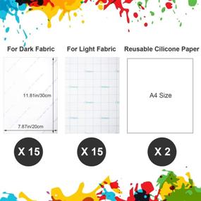 img 3 attached to Premium 30-Piece Printable Heat Transfer Paper for Dark and Light Fabrics 👕 - Create Custom T-Shirts with Inkjet Printer Iron on HTV - A4 Size