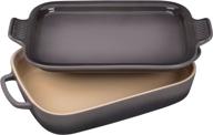 stoneware rectangular platter - oyster creuset logo