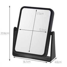 img 1 attached to Enhance Your Beauty Routine with Danielle's Soft Touch Rectangular Mirror - 7X Magnification, Matte Black