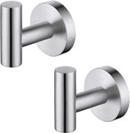 🛀 kes bathroom wall towel hooks - no drill, heavy duty robe hook holder, sus304 stainless steel brushed (2 pack), a2164dg-2-p2 логотип