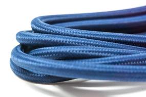 img 2 attached to Follite Cloth Covered Round Lamp Wire With Plug 8 Feet Long…… (Blue