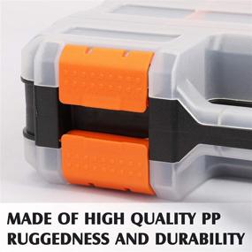 img 1 attached to 🧰 Efficiently Organize with MIXPOWER 34-Compartments Double Sided Organizer: Impact Resistant Polymer, Customizable Dividers, Storage, and Portability, Black/Orange