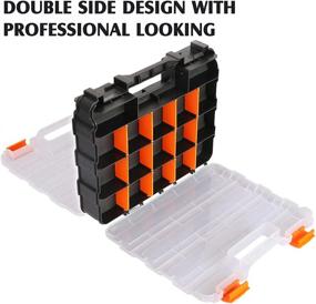 img 3 attached to 🧰 Efficiently Organize with MIXPOWER 34-Compartments Double Sided Organizer: Impact Resistant Polymer, Customizable Dividers, Storage, and Portability, Black/Orange