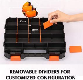 img 2 attached to 🧰 Efficiently Organize with MIXPOWER 34-Compartments Double Sided Organizer: Impact Resistant Polymer, Customizable Dividers, Storage, and Portability, Black/Orange