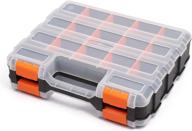 🧰 efficiently organize with mixpower 34-compartments double sided organizer: impact resistant polymer, customizable dividers, storage, and portability, black/orange logo
