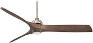 🌀 minka-aire aviation f853l-bn/amp 60 inch ceiling fan with led light and dc motor in brushed nickel finish and ash maple blades - enhanced seo logo
