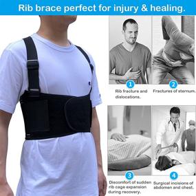 img 3 attached to 🔐 X-Large Rib Brace Chest Binder Belt - Breathable Rib Support Wrap for Cracked, Fractured, or Dislocated Ribs Protection. Compression Rib Cage Brace for Bruised or Broken Ribs - Ideal for Men and Women.