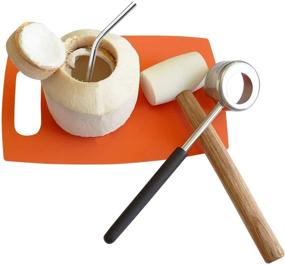 img 3 attached to 🥥 KINGLEV Coconut Opener Tools: Super Safe & Easy Young Coconut Opening with Stainless Steel Opener and Rubber Mallet