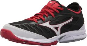 img 4 attached to 👟 Мужская бейсбольная обувь Mizuno Players Trainer белого цвета - атлетическая обувь