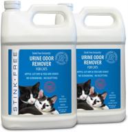 🐈 stink free instantly cat urine odor remover: powerful oxidizer based pee cleaner solution & deodorizer for carpets, rugs, mattresses & more! 2-128 oz gallons logo