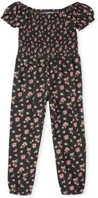 img 2 attached to 🌺 The Children's Place Girls Floral Smocked Jumpsuit: Stylish and Comfortable Apparel for Girls