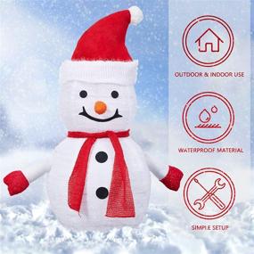 img 1 attached to 🎅 Collapsible Snowman Christmas Decorations, Outdoor Light-Up Snowman with Metal Frame, Indoor/Outdoor Lighted Christmas Decor for Porch, Yard, and Lawn