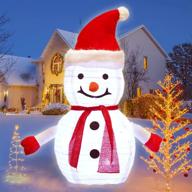 🎅 collapsible snowman christmas decorations, outdoor light-up snowman with metal frame, indoor/outdoor lighted christmas decor for porch, yard, and lawn logo