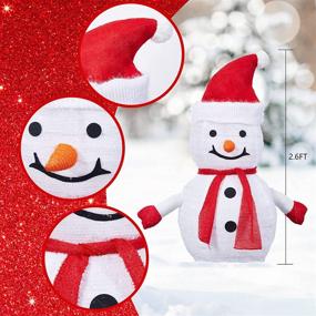 img 2 attached to 🎅 Collapsible Snowman Christmas Decorations, Outdoor Light-Up Snowman with Metal Frame, Indoor/Outdoor Lighted Christmas Decor for Porch, Yard, and Lawn