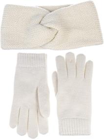 img 2 attached to Winter Toasty Fleece Gloves Headband Girls' Accessories in Cold Weather