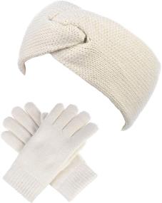 img 3 attached to Winter Toasty Fleece Gloves Headband Girls' Accessories in Cold Weather