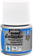 ✨ pebeo setacolor непрозрачная тканевая краска 45 мл, люминесцентный серебристый - улучшено для seo логотип