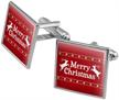 christmas holiday reindeer square cufflink logo