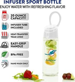 img 3 attached to 🦆 Duck House NFL Unisex Fruit Infuser Water Bottle - NFL 20oz, Food Grade Material, Leak-Proof Flip Top Lid, Removable Infusion Rod, Easy to Clean - BPA-Free