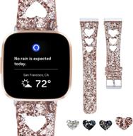 блестящий ремешок для fitbit versa/versa lite/versa se - moonooda bling, запасной браслет для женщин и мужчин, сверкающий ремешок для умных часов versa. логотип