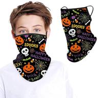 👧 2pcs kids neck gaiter with ear loops: versatile bandana face mask scarf balaclava for boys and girls - sun dust protection and more! logo