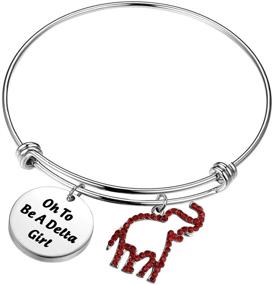 img 4 attached to 🐘 AKTAP Delta Sorority Red Elephant Bracelet: Inspired DST, Oh To Be A Delta Girl Gift