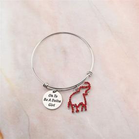 img 2 attached to 🐘 AKTAP Delta Sorority Red Elephant Bracelet: Inspired DST, Oh To Be A Delta Girl Gift