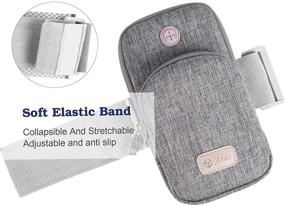 img 3 attached to Arae Sports Armband: Multifunctional Smartphone Arm Bag for iPhone/Galaxy - Gray