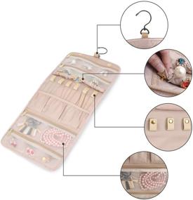 img 1 attached to BAGSMART Travel Hanging Jewelry Organizer Case: Foldable Jewelry Roll for Your Journey - Rings, Necklaces, Bracelets, Earrings - Soft Pink
