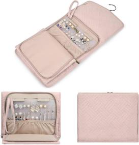 img 2 attached to BAGSMART Travel Hanging Jewelry Organizer Case: Foldable Jewelry Roll for Your Journey - Rings, Necklaces, Bracelets, Earrings - Soft Pink