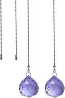 💜 purple crystal prism ceiling fan pull chains - 2 pack with adjustable length & bonus extensions! логотип