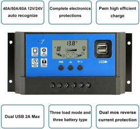 img 1 attached to 🔋 PowMr Солнечный контроллер заряда 60A с интеллектуальным USB-портом для дисплея и автоматического регулирования зарядки 12V/24V