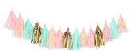🎀 pastel peach pink mint green tassel garland - baby shower decoration, first birthday party, shabby chic wedding photo backdrop - fonder mols tissue paper tassels a28 logo