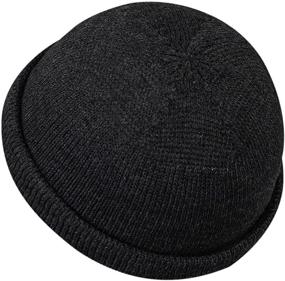 img 3 attached to 🧢 Croogo Brimless Skull Cap: Stylish Knitted Docker Watch Hat with Rolled Cuff for Winter Beanie Look - Perfect for Sailors and Workers