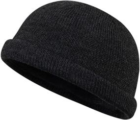 img 4 attached to 🧢 Croogo Brimless Skull Cap: Stylish Knitted Docker Watch Hat with Rolled Cuff for Winter Beanie Look - Perfect for Sailors and Workers