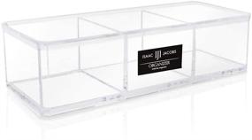 img 4 attached to 🗄️ Isaac Jacobs Clear Acrylic 3 Section Organizer: Ultimate Storage Solution for Office, Bathroom, Kitchen, Supplies, and More