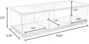 img 3 attached to 🗄️ Isaac Jacobs Clear Acrylic 3 Section Organizer: Ultimate Storage Solution for Office, Bathroom, Kitchen, Supplies, and More