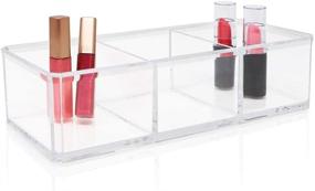 img 2 attached to 🗄️ Isaac Jacobs Clear Acrylic 3 Section Organizer: Ultimate Storage Solution for Office, Bathroom, Kitchen, Supplies, and More