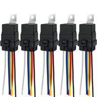 🔌 irhapsody 5 pack 24v dc waterproof relay harness - heavy duty 12 awg tinned copper wires - 5-pin spdt bosch style for automotive truck marine boat fan logo