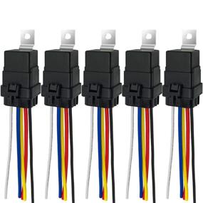 img 4 attached to 🔌 IRHAPSODY 5 Pack 24V DC Waterproof Relay Harness - Heavy Duty 12 AWG Tinned Copper Wires - 5-PIN SPDT Bosch Style for Automotive Truck Marine Boat Fan