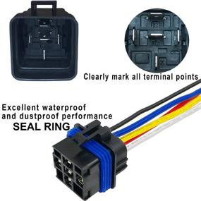 img 2 attached to 🔌 IRHAPSODY 5 Pack 24V DC Waterproof Relay Harness - Heavy Duty 12 AWG Tinned Copper Wires - 5-PIN SPDT Bosch Style for Automotive Truck Marine Boat Fan