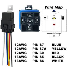 img 3 attached to 🔌 IRHAPSODY 5 Pack 24V DC Waterproof Relay Harness - Heavy Duty 12 AWG Tinned Copper Wires - 5-PIN SPDT Bosch Style for Automotive Truck Marine Boat Fan