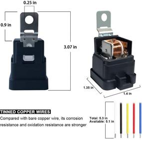 img 1 attached to 🔌 IRHAPSODY 5 Pack 24V DC Waterproof Relay Harness - Heavy Duty 12 AWG Tinned Copper Wires - 5-PIN SPDT Bosch Style for Automotive Truck Marine Boat Fan