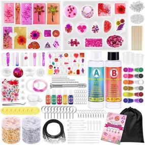 img 4 attached to Complete Resin Molds Kit for Jewelry Making: 270 Pcs Epoxy Resin Supplies with Silicone Molds, Flowers, Glitters, Pigments, Gold Foil Flakes, Tools for DIY Art Crafts