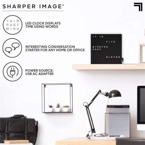 img 2 attached to 💡 Sharper Image Light Up Electronic Word Clock: Stylish Black Finish with LED Display for Contemporary Home and Office Décor