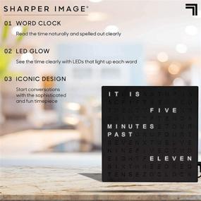 img 1 attached to 💡 Sharper Image Light Up Electronic Word Clock: Stylish Black Finish with LED Display for Contemporary Home and Office Décor