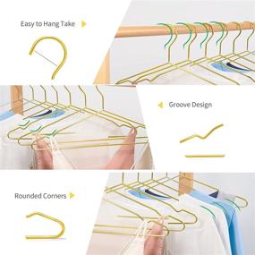 img 1 attached to Upgrade Your Closet with Nature Smile 17 Inch 👗 Heavy Duty Shiny Gold Metal Clothes Hangers: Pack of 20