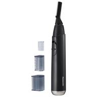 🪒 panasonic er-gm40-k facial hair trimmer for sensitive skin - unisex detailer with flexible head, gentle on acne - includes 2 eyebrow attachments - wet/dry - black logo